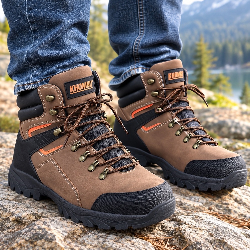 Khombu Alex Men's Size 10 Brown Hiking Boots All Weather Outdoor NEW